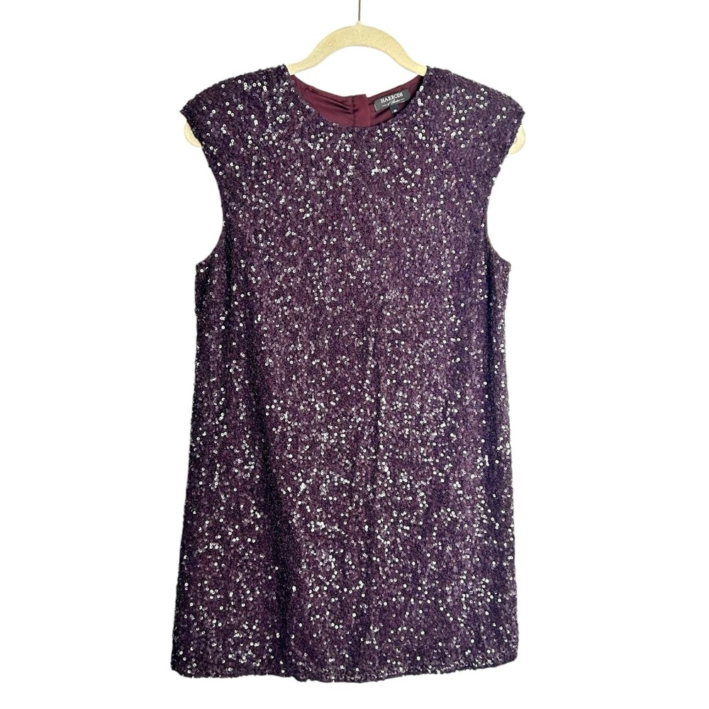 Harrods of London Sequin Dress Burgundy Wine Size 10